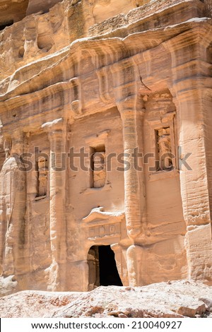 Nabatean architecture in Petra, the capital of the kingdom of the Nabateans in ancient times. UNESCO World Heritage