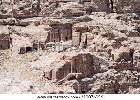 Nature and stones of Petra, the capital of the kingdom of the Nabateans in ancient times. UNESCO World Heritage
