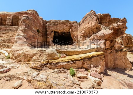 Ruins of Petra, the capital of the kingdom of the Nabateans in ancient times. UNESCO World Heritage