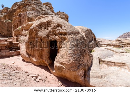 Mountains and rocks in Petra, the capital of the kingdom of the Nabateans in ancient times. UNESCO World Heritage