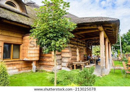 HORBOW, POLAND - AUGUST 17, 2014: Pajero Hotel in Horbow, Poland. Pajero hotel is located on the International road E-30, 20 km from the Belorussian Frontier