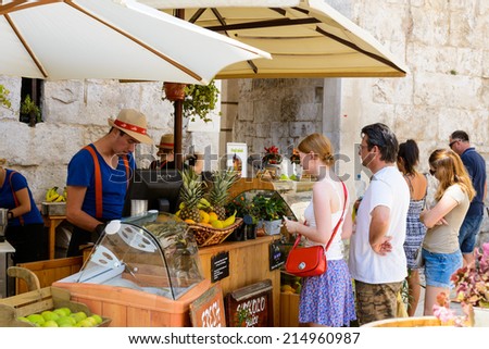 SPLIT, CROATIA - AUG 22, 2014: Historical Complex in Split, Croatia. UNESCO World Heritage