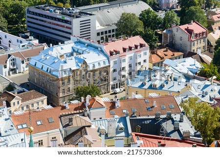 TALLINN, ESTONIA - SEP 8, 2014: Architecture in the Historical Centre of Tallinn, Estonia. It\'s part of the UNESCO World Heritage site
