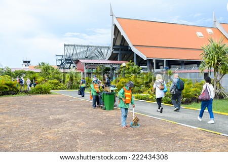 SIEM REAP, CAMBODIA - SEP 26, 2014: Siemreap International Airport. It is the busiest airport in Cambodia in terms of passenger traffic.