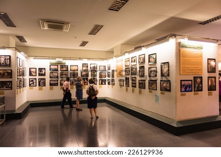 HO CHI MINH, VIETNAM - OCT 4, 2014: Interior of the Vietnamese War Remnants Museum. It contains exhibits relating to the American phase of the Vietnam War