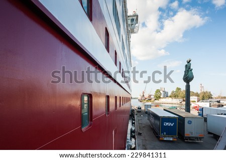 TALLINN, ESTONIA - SEP 7, 2014: Cruiseferry of the Estonian company Tallink. It is one of the largest passenger and cargo shipping companies in the Baltic Sea region