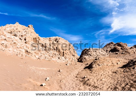 Beautiful nature of the Moon Valley, Atacama Desert, Chile, South America