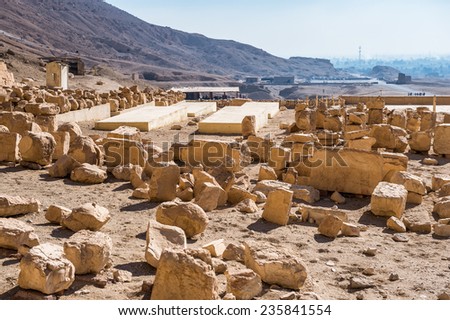 Part of the Mortuary temple of the Queen Hatshepsut (Dayr el-Bahari or Dayr el-Bahri), Western Bank of the Nile
