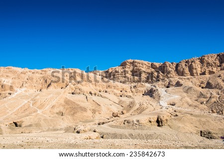 Rocks near the valley of the Kings near Luxor, Egypt