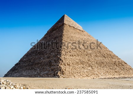 Pyramid of Khafre (Pyramid of Chephren), one of the Ancient Egyptian Pyramids of Giza and the tomb of the Fourth-Dynasty pharaoh Khafre