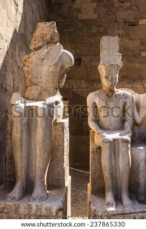 Colossus inside Luxor Temple, a large Ancient Egyptian temple, East Bank of the Nile, Egypt. UNESCO World Heritage