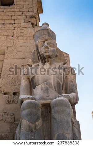 Ramesses II Colossus inside Luxor Temple, a large Ancient Egyptian temple, East Bank of the Nile, Egypt. UNESCO World Heritage