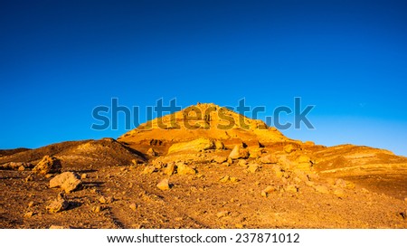 Nature on the sunset near the Bahariya Oasis in the Sahara Desert in Egypt