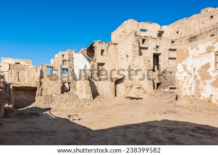 Houses in Al Qasr, old village in Dakhla Desert, Egypt