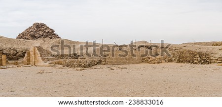 Ruins of Saqqara, an archeological remain in the Saqqara necropolis, Egypt. UNESCO World Heritage