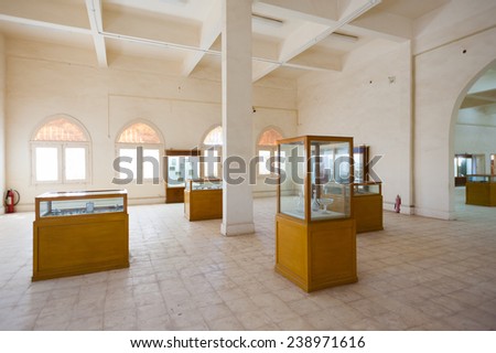 KHARGA OASIS, EGYPT - NOV 27, 2014: Interior of the Kharga Cultural Heritage Museum, Kharga, Egypt. One of the main sites of the Kharga Oasis