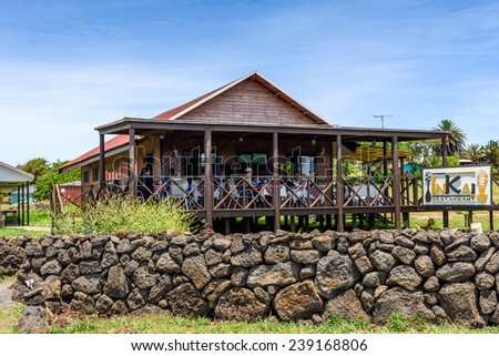 EASTER ISLAND, CHILE - NOV 10, 2014: House on the Easter Island, Chile. Easter Island is a UNESCO World Heritage