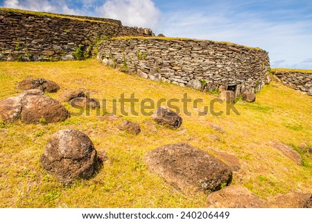Stones of the Easter Island (Isla de Pascua), Chile, South America
