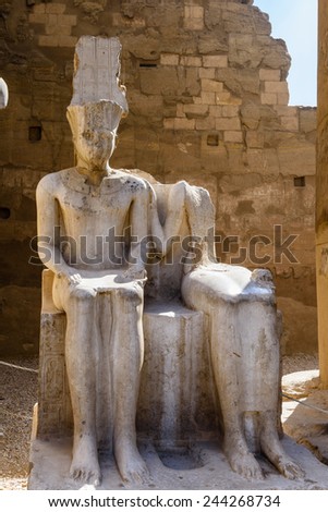 Colossus inside Luxor Temple, a large Ancient Egyptian temple, East Bank of the Nile, Egypt. UNESCO World Heritage