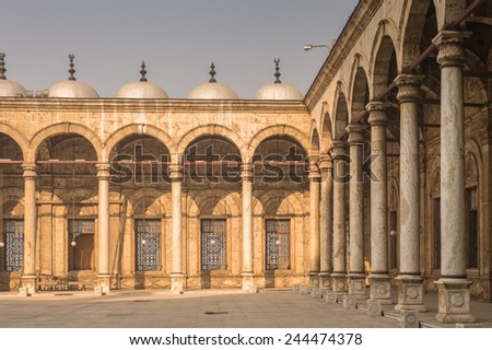 CAIRO, EGYPT - DEC 5, 2014: The great Mosque of Muhammad Ali Pasha or Alabaster Mosque commissioned by Muhammad Ali Pasha between 1830 and 1848