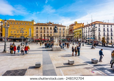 MADRID, SPAIN - JAN 29, 2015: Opera square of Madrid, Spain, Madrid is the capital and the largest city of Spain,