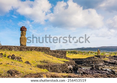 Moai on the Easter Island