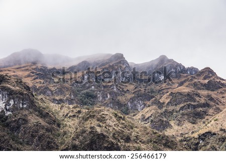 Mountains of the Cajas National Park (Parque Nacional Cajas), a national park in the highlands of Ecuador