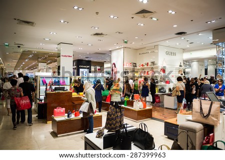 PARIS, FRANCE - JUN 6, 2015: First floor at the Galeries Lafayette city mall. It was open in 1915
