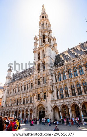 BRUSSELS, BELGIUM - JUNE 4, 2015: Grand Place (Grote Markt), the central square of Brussels, the UNESCO World Heritage