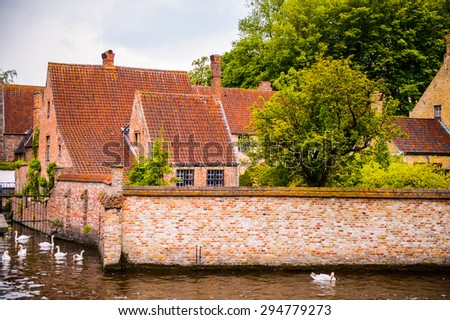 Medieval houses in Historic Centre of Bruges, Belgium. part of the UNESCO World Heritage site