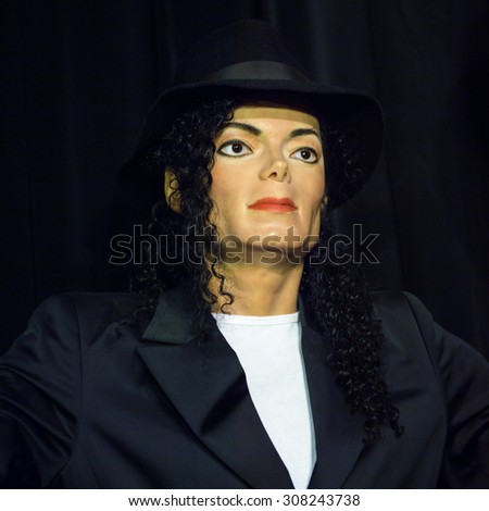 PRAGUE, CZECH REPUBLIC - JUNE 29, 2015: Michael Jackson in the Madame Tussaud museum in Prague. Madame Tussaud museum is the museum of the wax figures