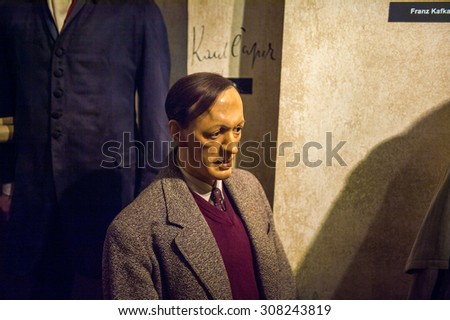 PRAGUE, CZECH REPUBLIC - JUNE 29, 2015: Historic section in the Madame Tussaud museum in Prague. Madame Tussaud museum is the museum of the wax figures