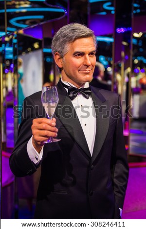 PRAGUE, CZECH REPUBLIC - JUNE 29, 2015: George Clooney, actor, Grevin museum. Grevin is the museum of the wax figures in Prague