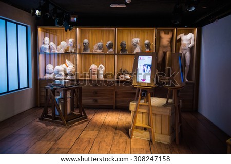PRAGUE, CZECH REPUBLIC - JUNE 29, 2015: Grevin museum. Grevin is the museum of the wax figures in Prague