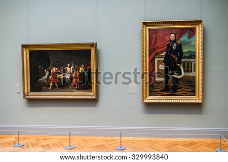 NEW YORK, USA - SEP 25, 2015: European painter\'s picture gallery in the Metropolitan Museum of Art (the Met), the largest art museum in the United States of America