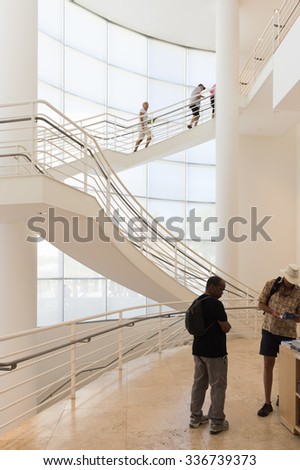 LOS ANGELES, USA - SEP 26, 2015: J. Paul Getty Museum (Getty Museum), an art museum in California established in 1974