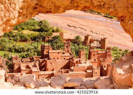 Kasr of Ait Benhaddou, a fortified city, the former caravan way from Sahara to Marrakech. UNESCO World Heritage, Morocco