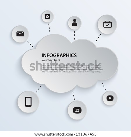 Abstract clouds for social networks on orange background Cloud computing concept Vector illustration Abstract clouds for social networks on orange background Cloud computing concept Vector illustration