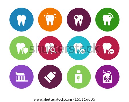 Tooth teeth circle icons on white background Vector illustration Tooth teeth circle icons on white background Vector illustration