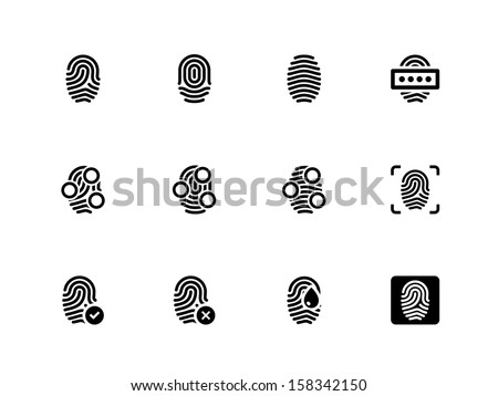 Fingerprint Icons On White Background. Vector Illustration. - 158342150