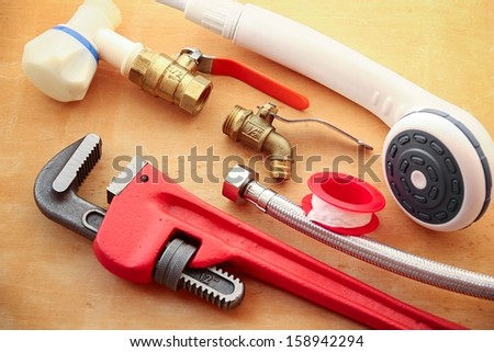 Plumbing work tools.