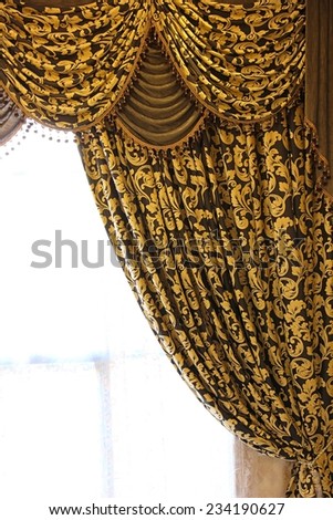 Curtain with complex pattern texture background. Right part.