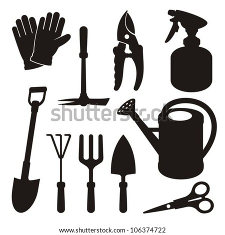 Gardening Tools Silhouette