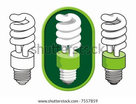  Bulbs on Stock Vector   Illustration Of A Spiral Compact Fluorescent Light Bulb