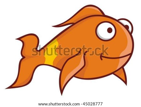 goldfish cartoon. small gold fish cartoon