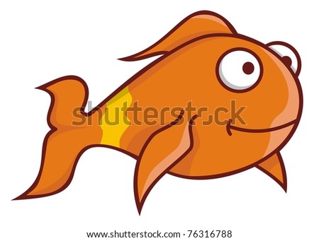 happy goldfish cartoon. small gold fish cartoon