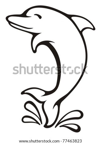 water drop cartoon. white dolphin cartoon icon