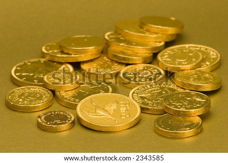 golden chocolate coins