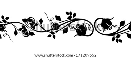 Horizontal seamless vignette with rose buds Vector illustration Horizontal seamless vignette with rose buds Vector illustration