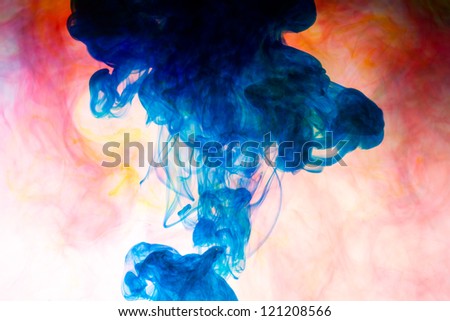 Cloud of ink in water as a smoke